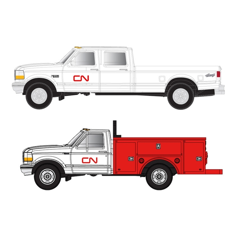 Ford F250 & Ford F350 Set Canadian National (White/Red)